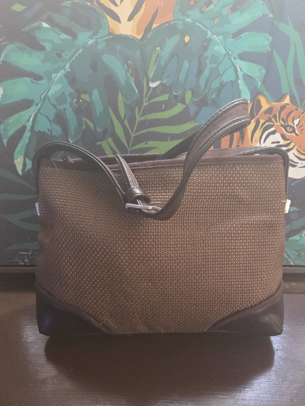 The Sak Brown Woven Crossbody Bag